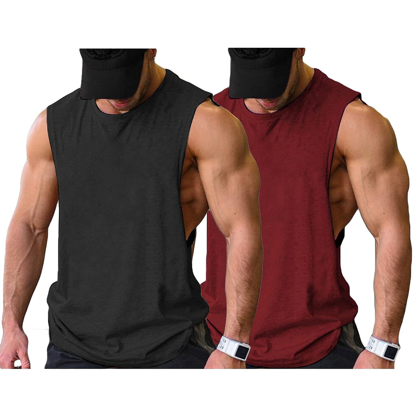 COOFANDY Men Workout Tank Top 2 Pack Gym Bodybuilding Sleeveless T Shirts