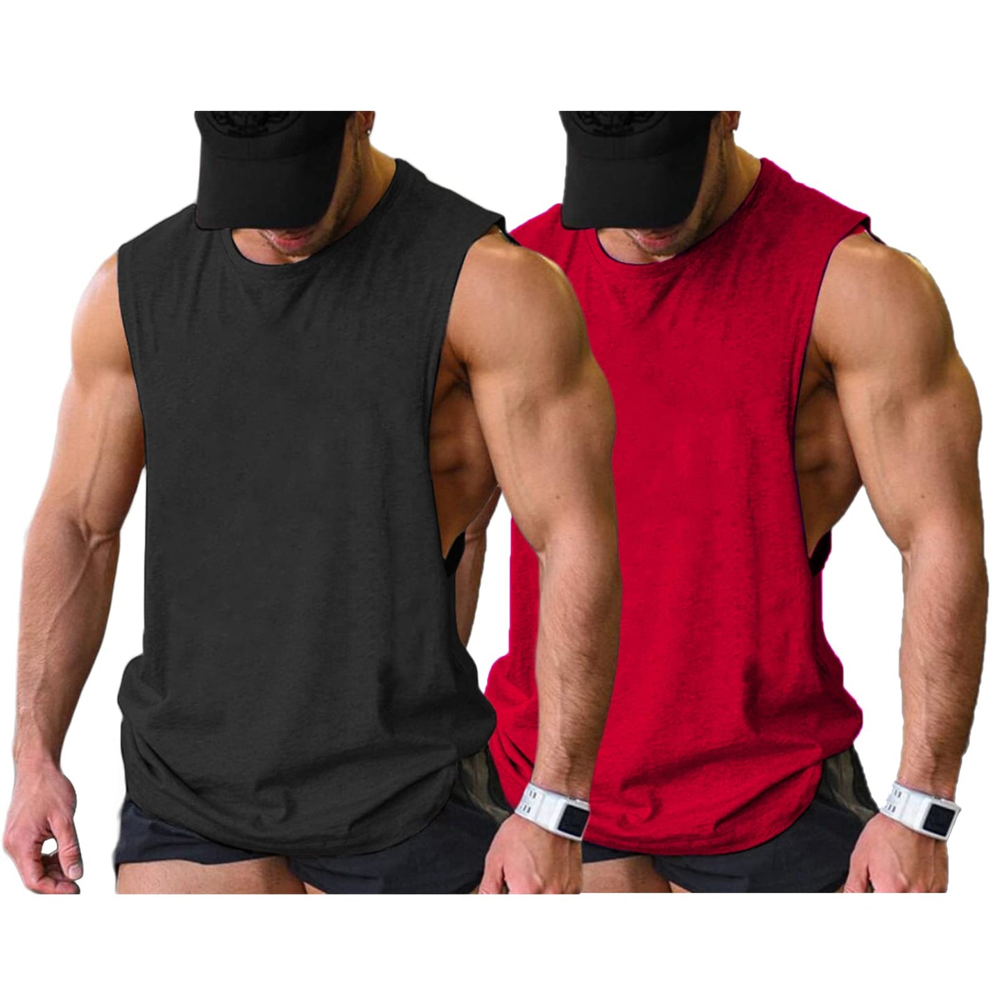 COOFANDY Men Workout Tank Top 2 Pack Gym Bodybuilding Sleeveless T Shirts