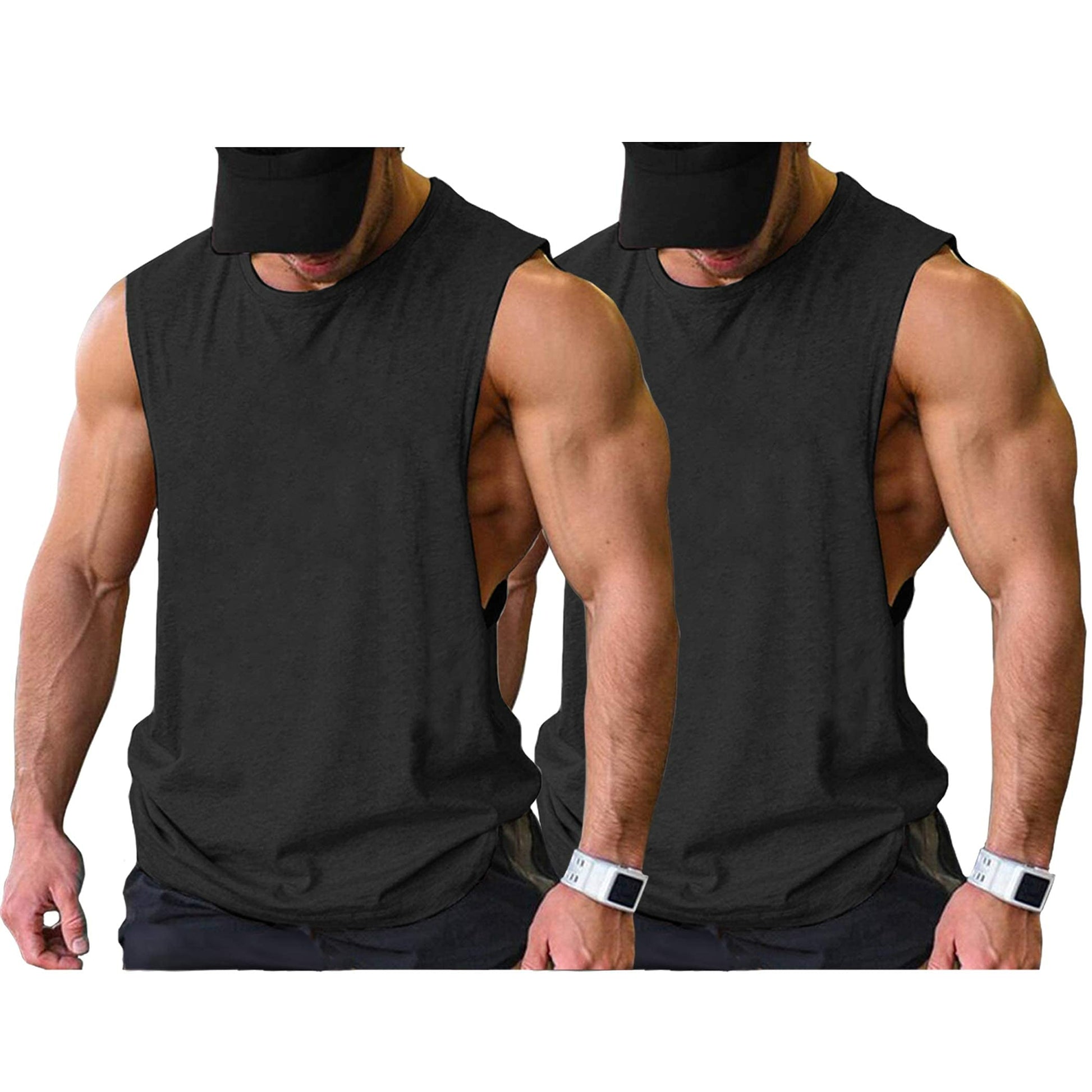 COOFANDY Men Workout Tank Top 2 Pack Gym Bodybuilding Sleeveless T Shirts