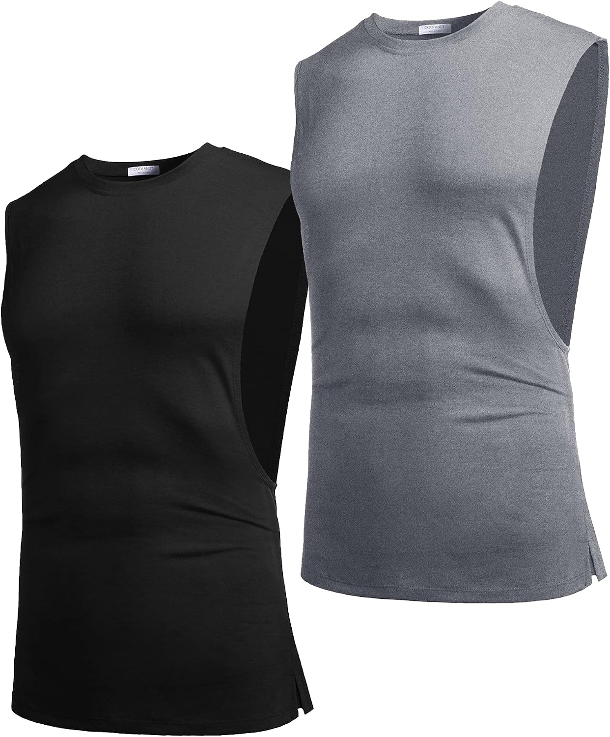 COOFANDY Men Workout Tank Top 2 Pack Gym Bodybuilding Sleeveless T Shirts