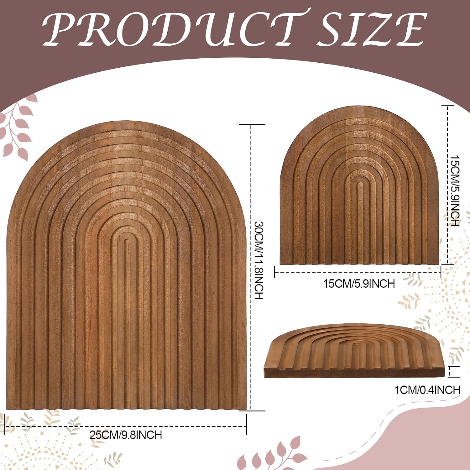 Chunful 2 Pcs Cutting Board Boho Kitchen Decor, Brown, Pine