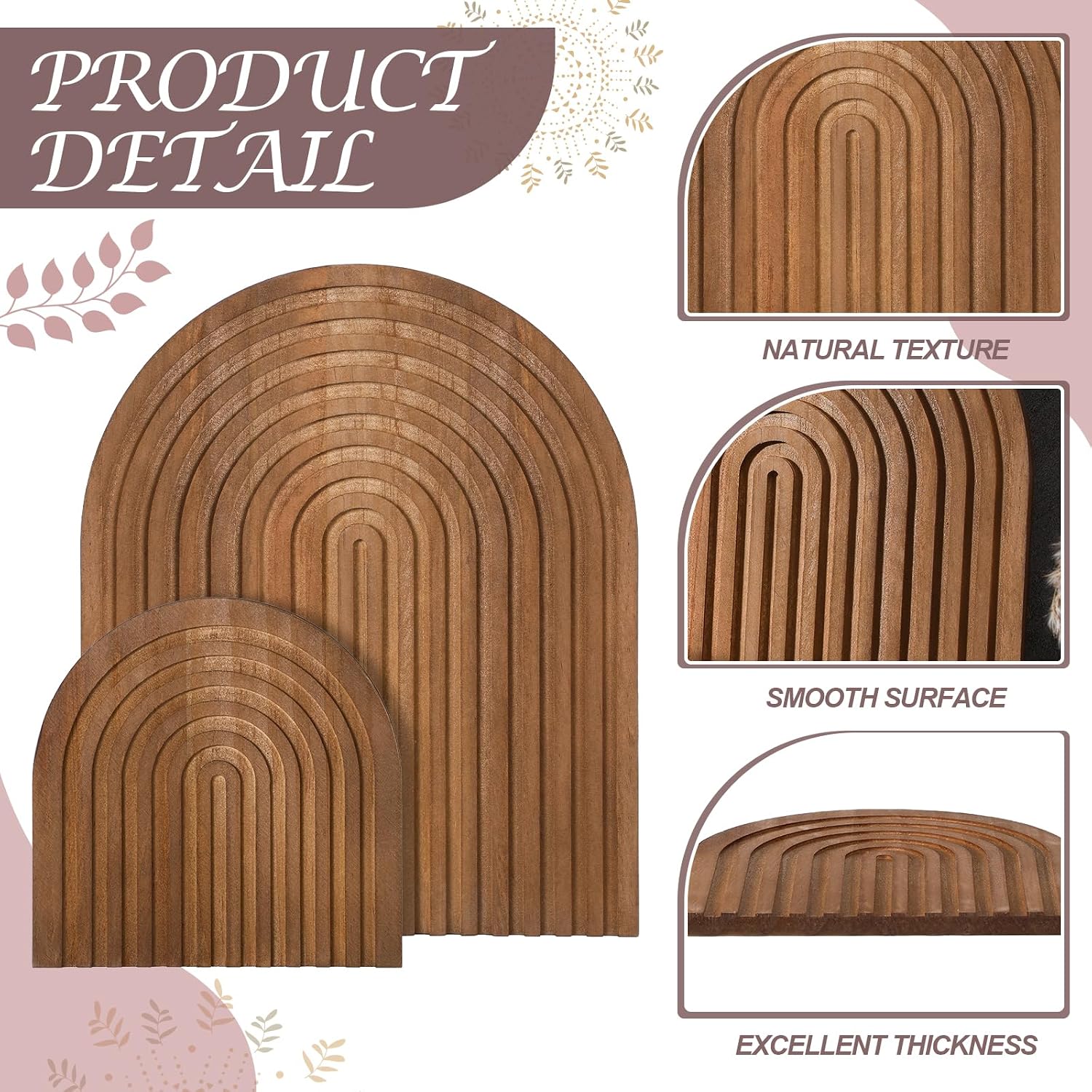 Chunful 2 Pcs Cutting Board Boho Kitchen Decor, Brown, Pine