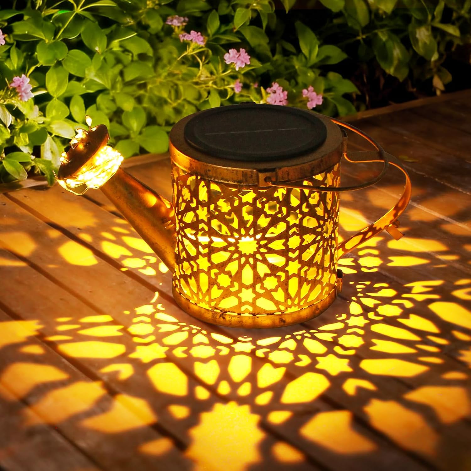 1 Pack Solar Watering Can Lantern, Hanging Light Outdoor Waterproof, Hanging Lantern Decorative, Garden Decoration Gift for Women Mom