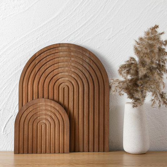 Chunful 2 Pcs Cutting Board Boho Kitchen Decor, Brown, Pine